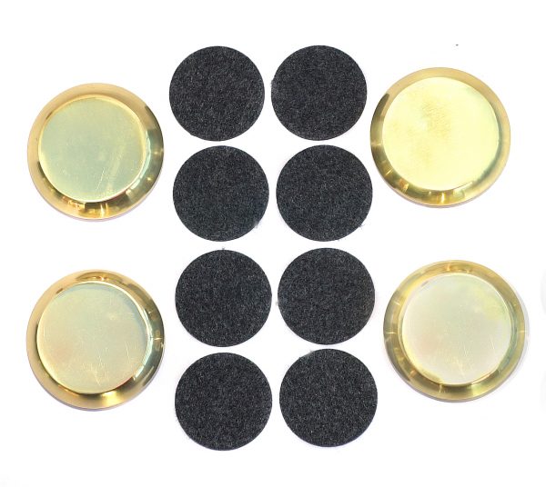 4 Brass Castor Cups and 8 Felt Pads