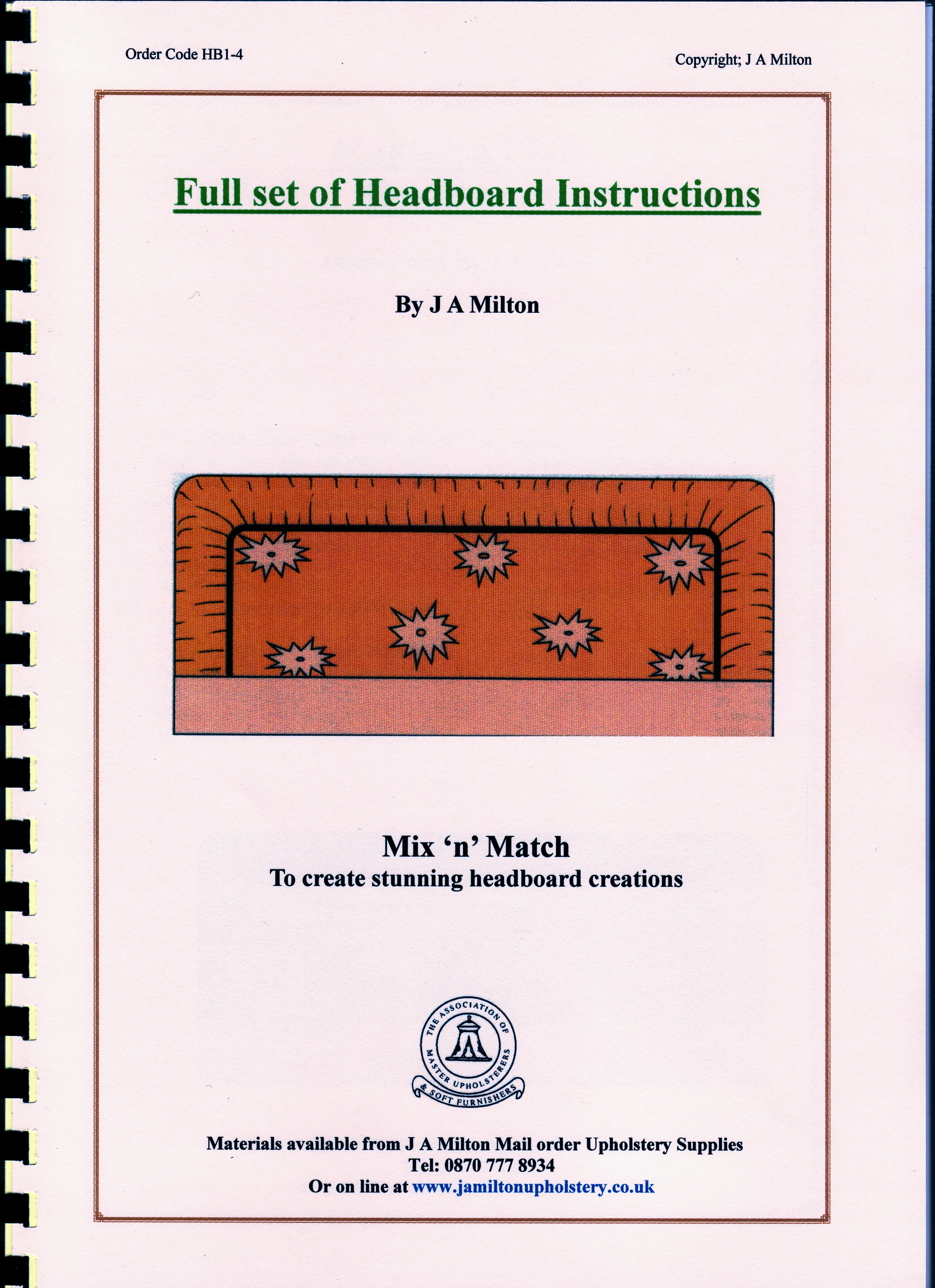 How to Make Your Own Headboard Instructions J A Milton