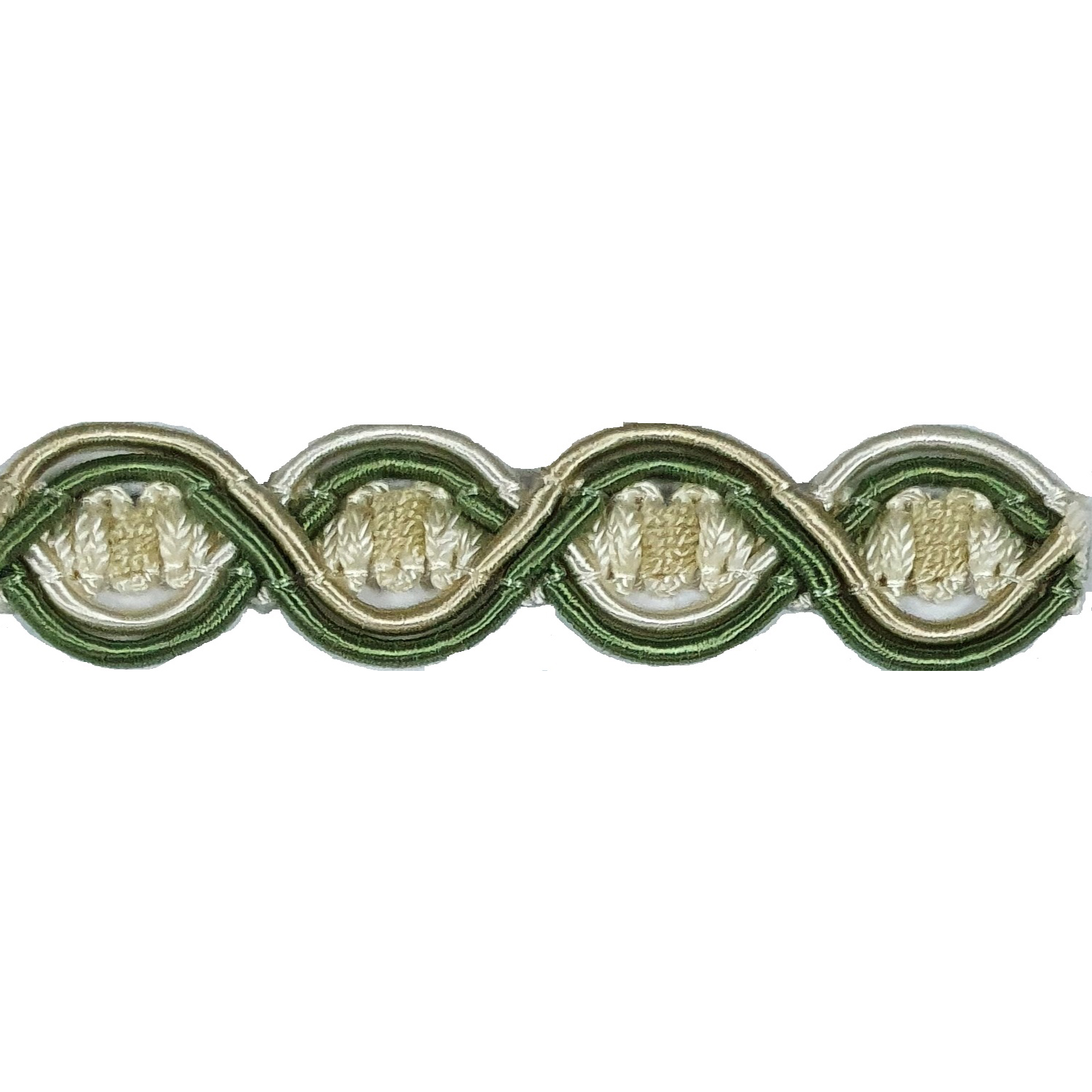 London Eye Braid -  Colour. 7080 Green/Cream