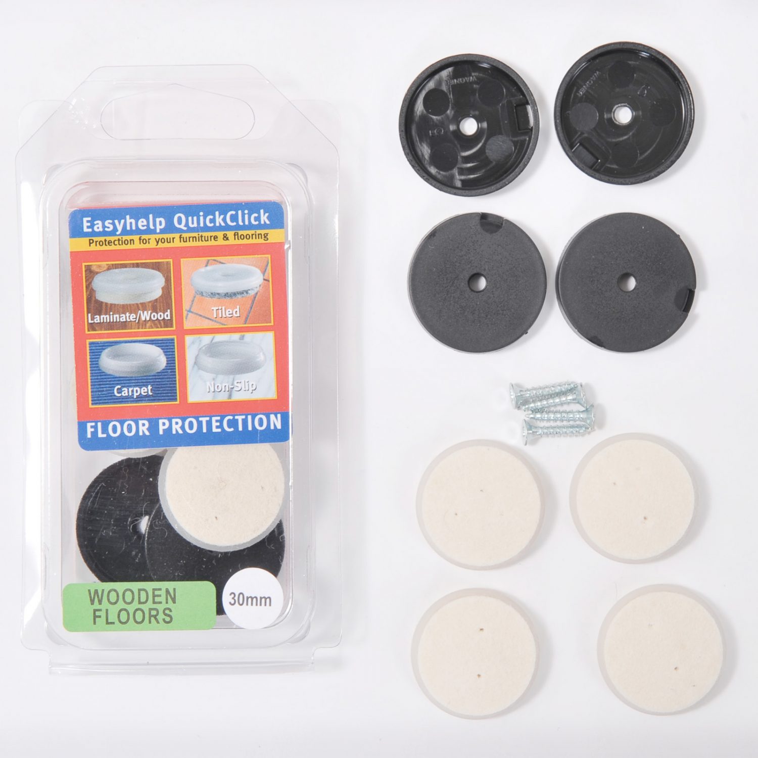 QuickClick Glides for Wood or Laminate Flooring, Set of 4 J A Milton