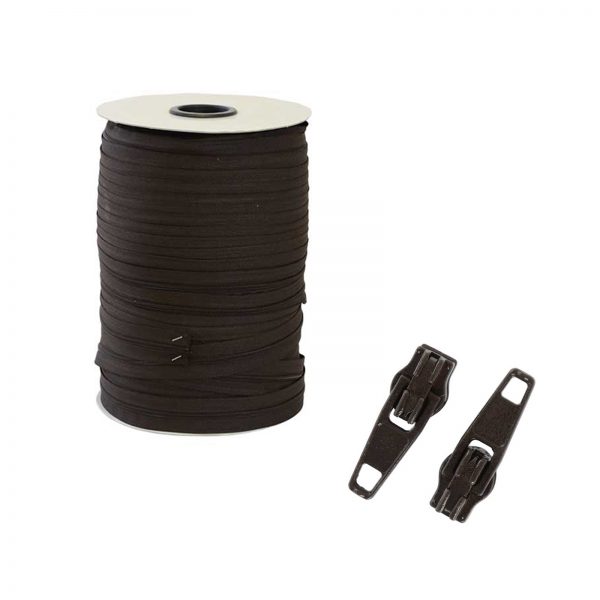 No 3 Continuous Zipping - Brown