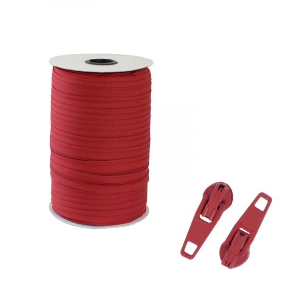 No 3 Continuous Zipping - Burgundy
