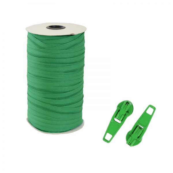 No 3 Continuous Zipping -Green