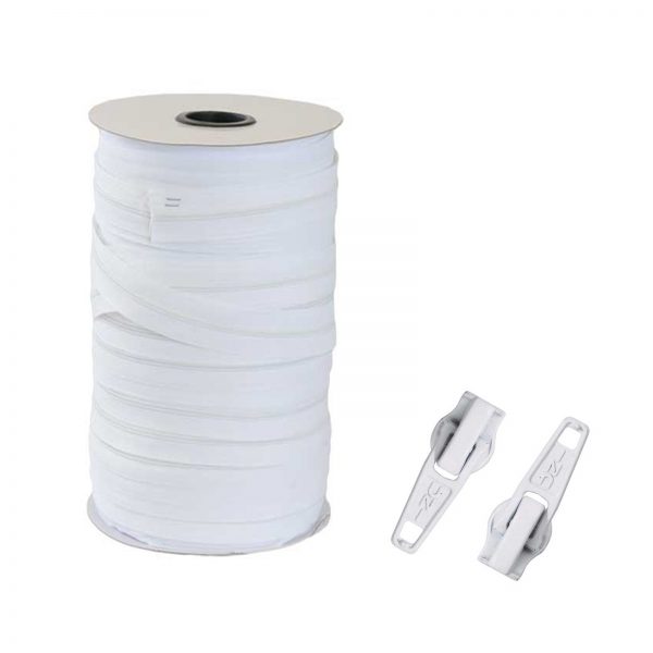 No 3 Continuous Zipping - White