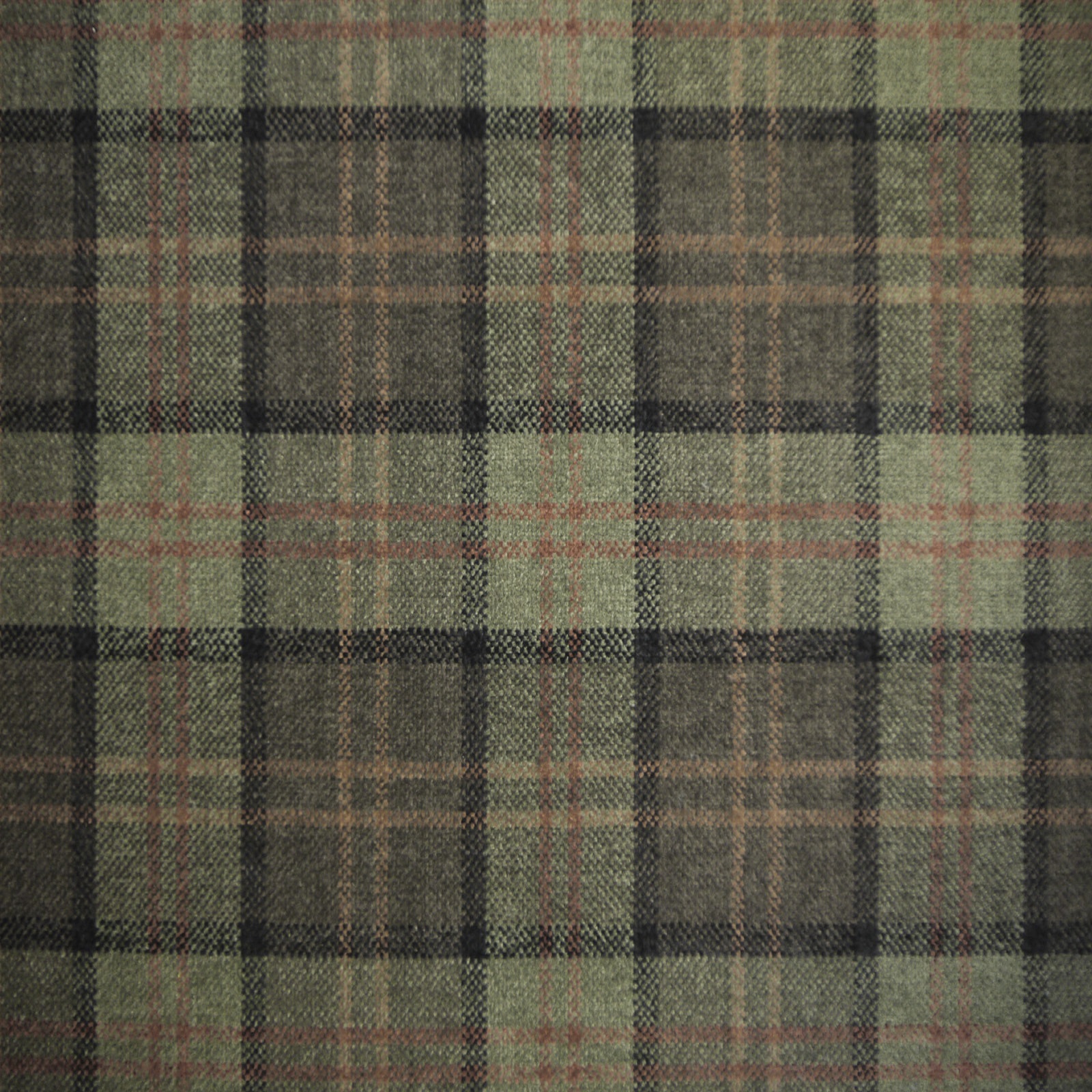 Lana Plaid Fabric Col Moss